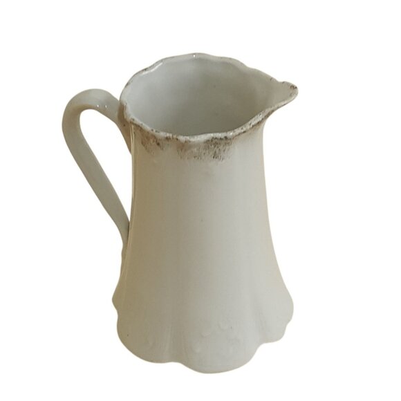 Vintage Porcelain Small Pitcher with Romantic Victorian Scene Granny Cottage - Picture 5 of 9